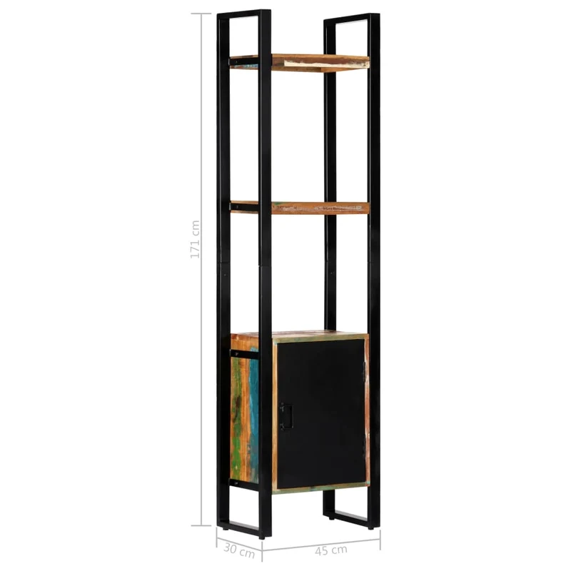 Étagère armoire meuble design bibliothèque 171 cm bois de récupération solide 2702076/2