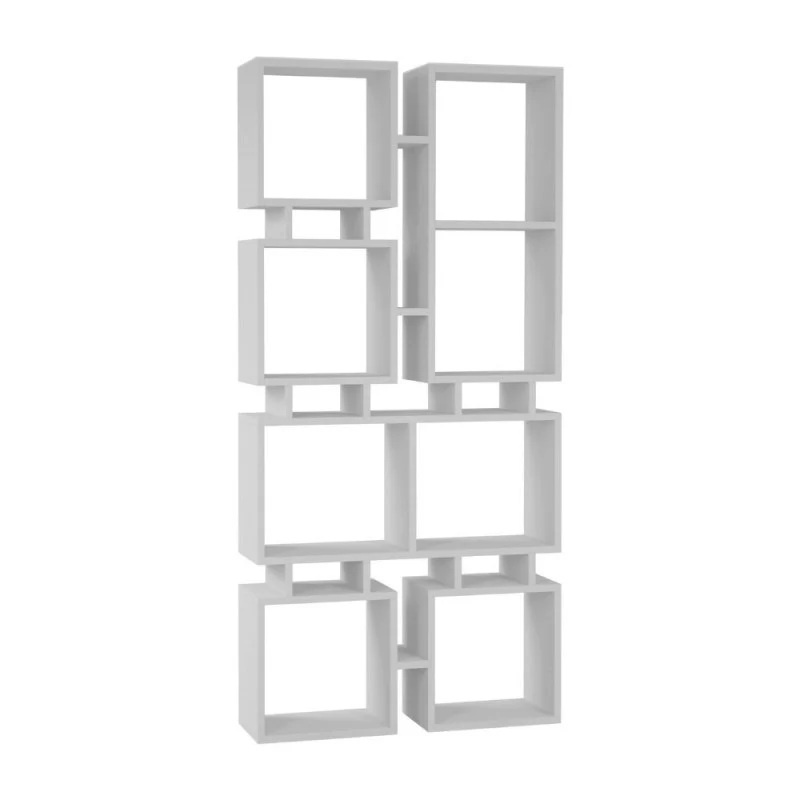 Libreria in legno 79x166,5h cm bifacciale a cubi colore bianca - Rail
