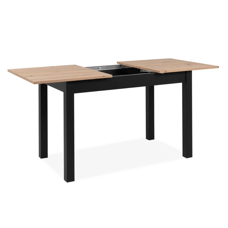 Tavolo allungabile colore rovere e gambe nere 120x70 cm - Coburg