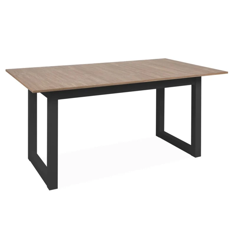 Tavolo allungabile 160x90 cm con piano color legno e gambe antracite - Austin