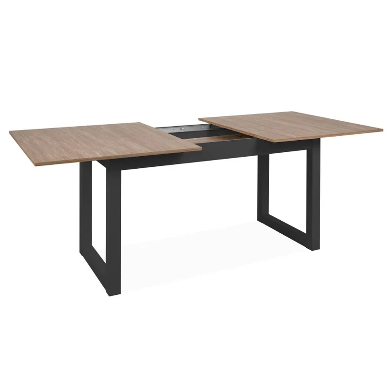 Tavolo allungabile 160x90 cm con piano color legno e gambe antracite - Austin
