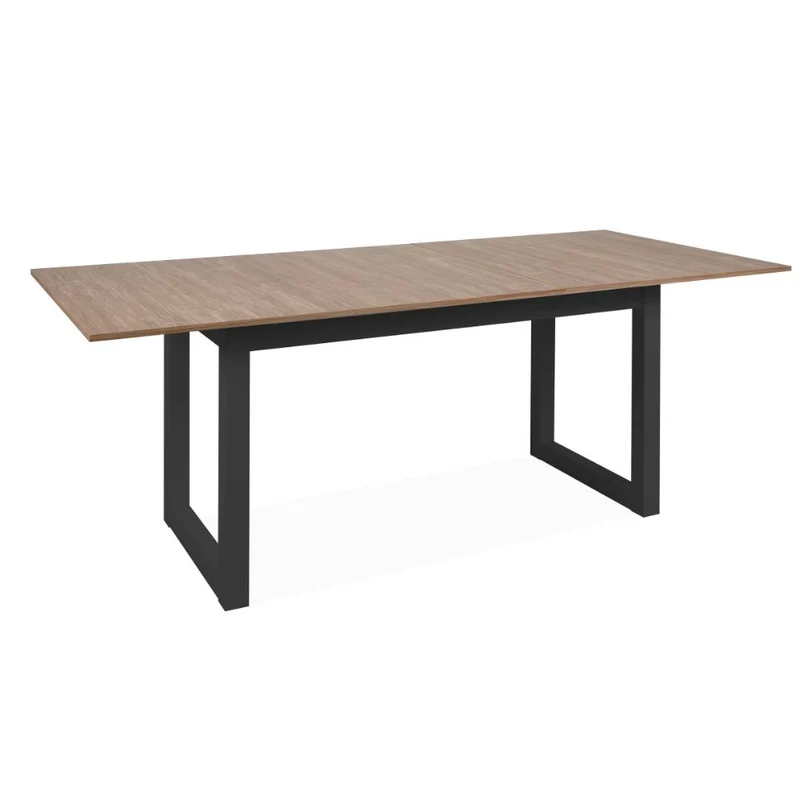 Tavolo allungabile 160x90 cm con piano color legno e gambe antracite - Austin