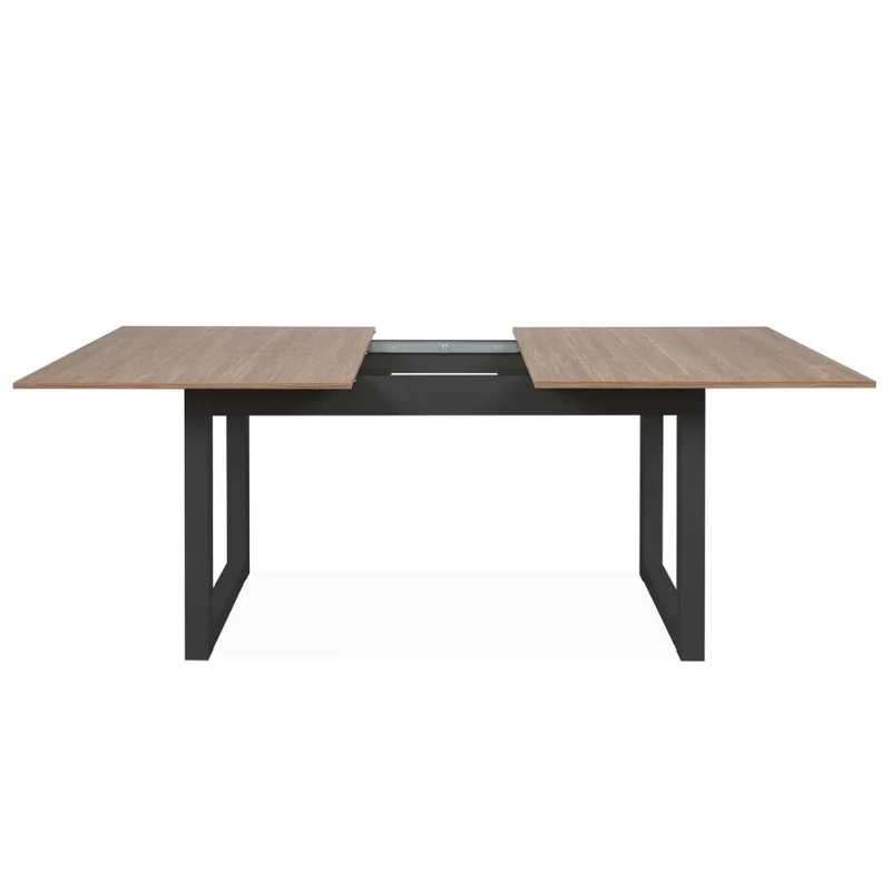 Tavolo allungabile 160x90 cm con piano color legno e gambe antracite - Austin
