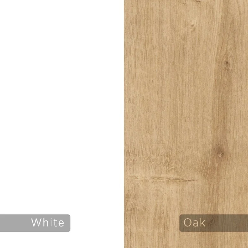 Mobile porta TV 125cm in legno con 2 ante colore bianco e rovere - Klappe