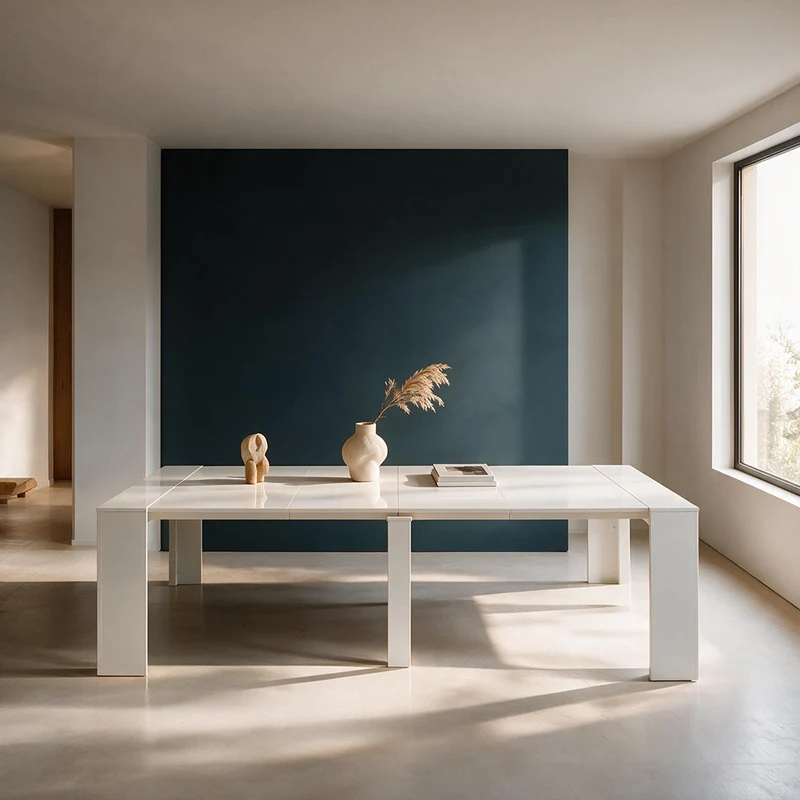 Tavolo consolle colore bianco lucido 90x50 cm allungabile a 3 metri - Ofelia