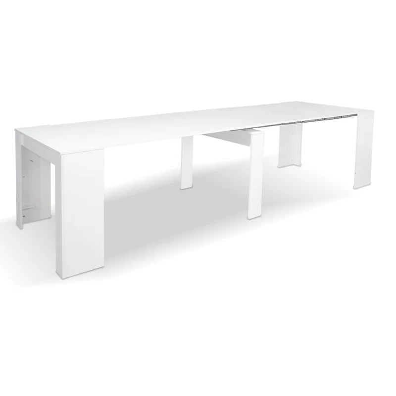Tavolo consolle colore bianco lucido 90x50 cm allungabile a 3 metri - Ofelia
