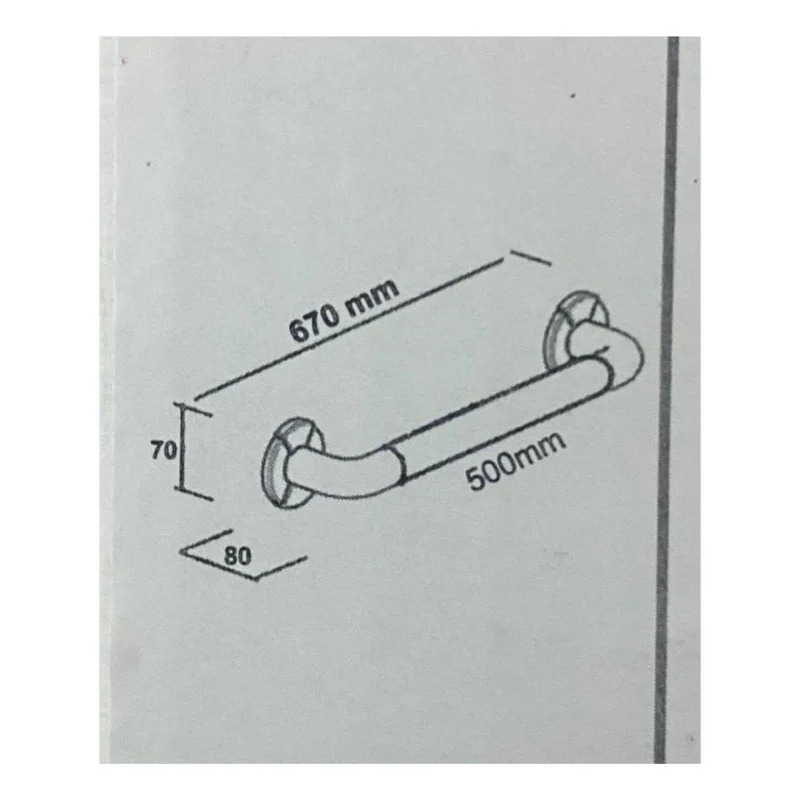 Corrimano di sicurezza per bagno 67 cm KV1101 bianco
