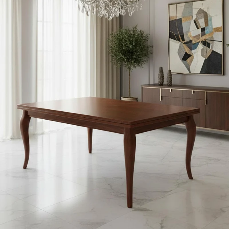 Tavolo rettangolare allungabile 140x80 cm in legno massello colore noce - Verona