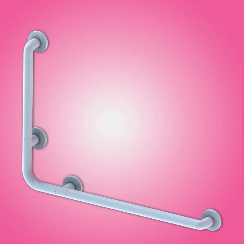 Corrimano angolare di sicurezza per bagno colore bianco 78 cm