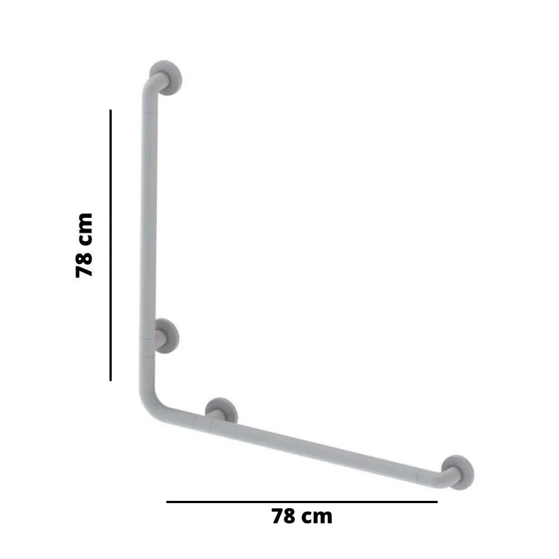 Corrimano angolare di sicurezza per bagno 78x78 KV1501 bianco
