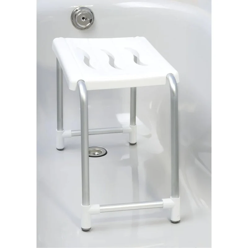 Sgabello per doccia o vasca da bagno colore bianco carico 150 kg