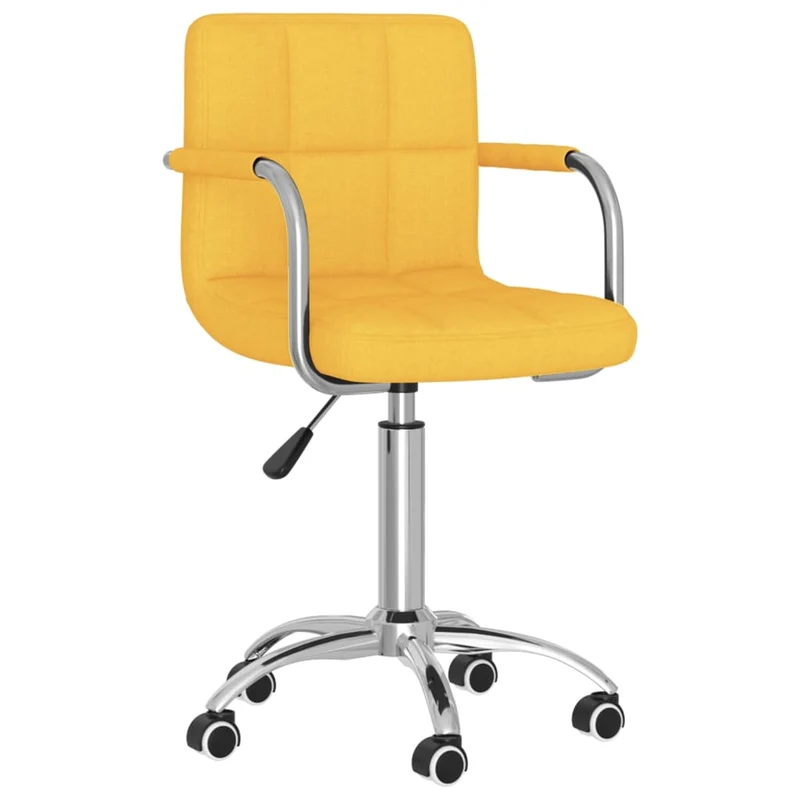 Chaise fauteuil siège pivotante de bureau informatique étude Jaune moutarde tissu jaune 02_0024138