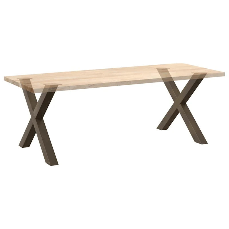 Lot de 2 pieds de table en forme de X design moderne 90 x 72 cm robuste avec niveleurs en acier naturel 02_0057259