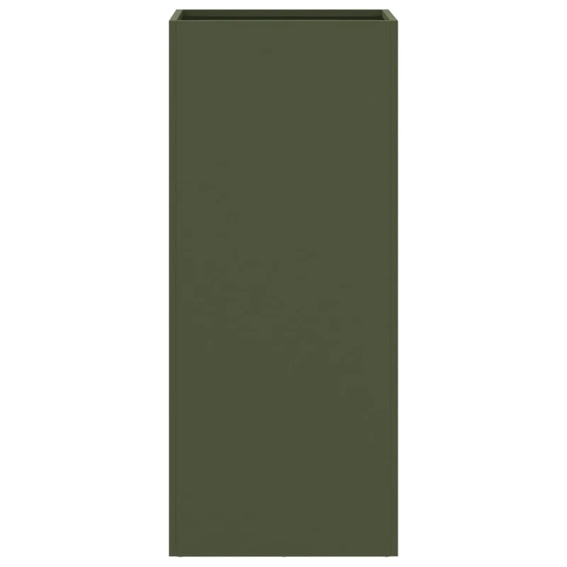 Jardinière bac lit surélevé plantes fleurs terrasse jardin olive 32 x 29 x 75 cm acier vert 02_0038693
