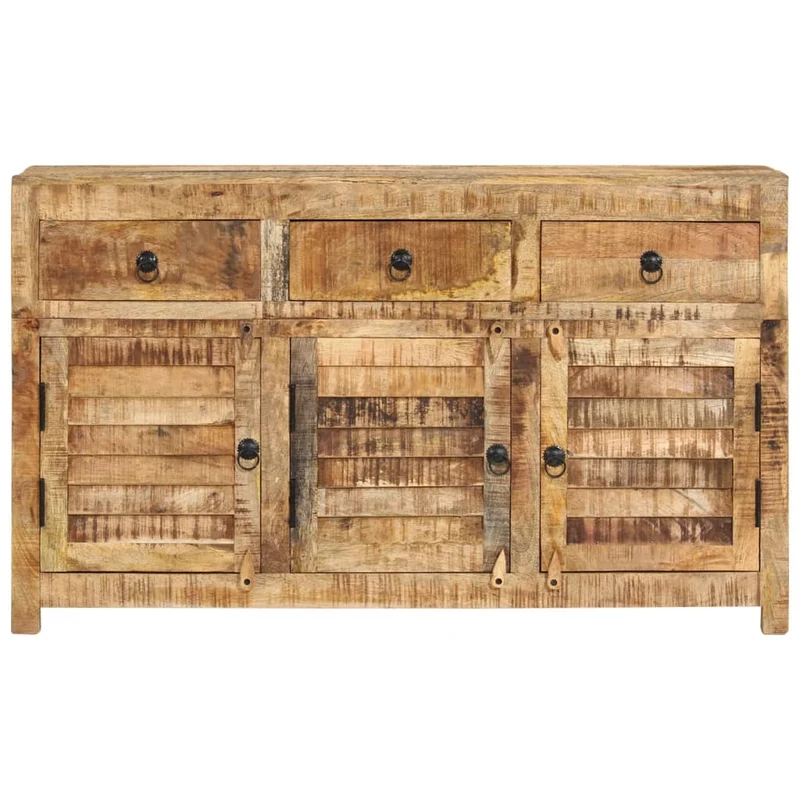 Buffet bahut commode armoire meuble de rangement organisateur cuisine salle de séjour salon 110 x 30 x 65 cm bois massif de manguier marron 02_0029510