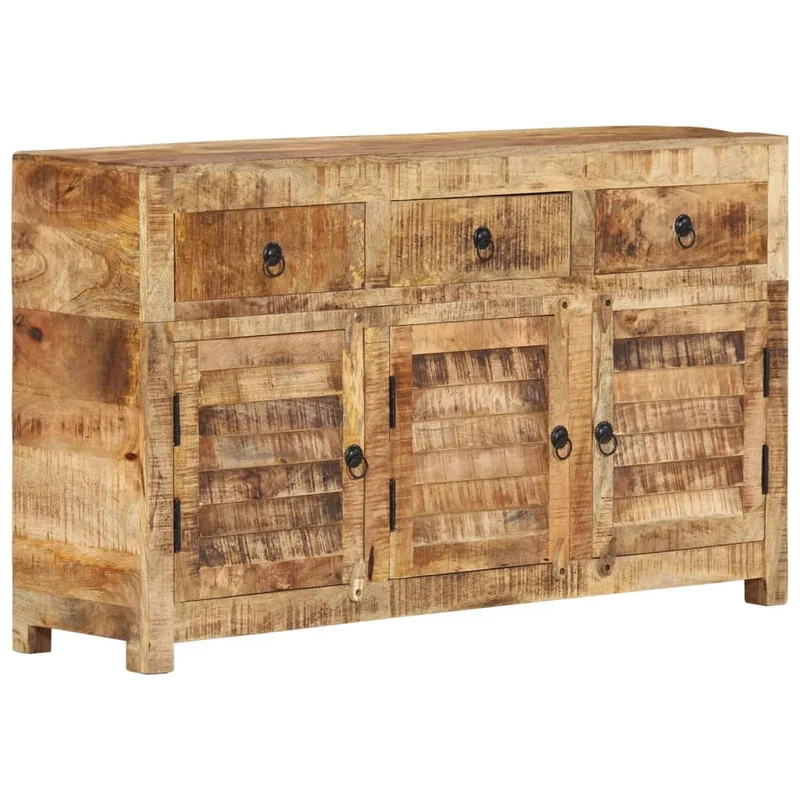 Buffet bahut commode armoire meuble de rangement organisateur cuisine salle de séjour salon 110 x 30 x 65 cm bois massif de manguier marron 02_0029510