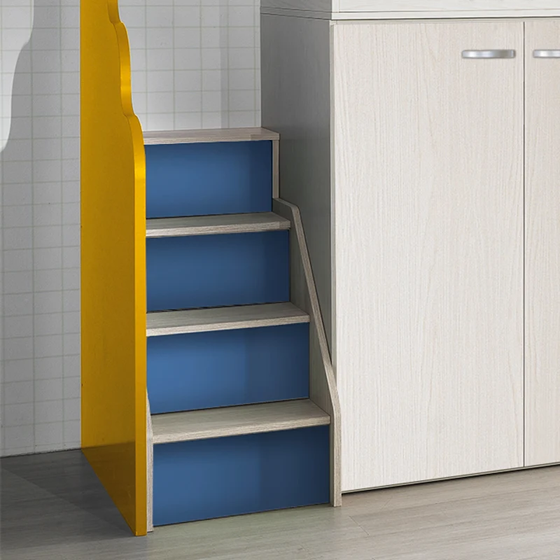 Cameretta soppalco con 3 letti colore kiri avio e giallo - Milly
