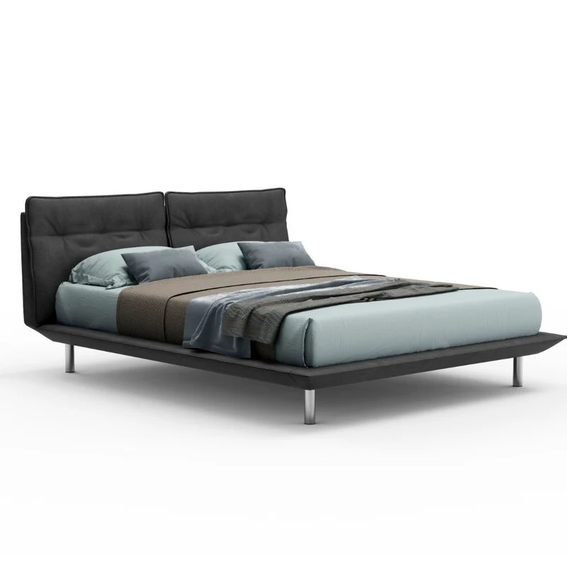 Letto matrimoniale moderno colore grigio scuro - Bolt