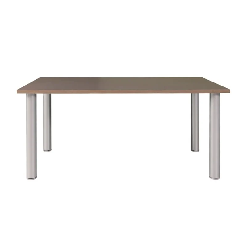 Tavolo rettangolare 160x80 cm gambe tonde e piano color cacao - Manila