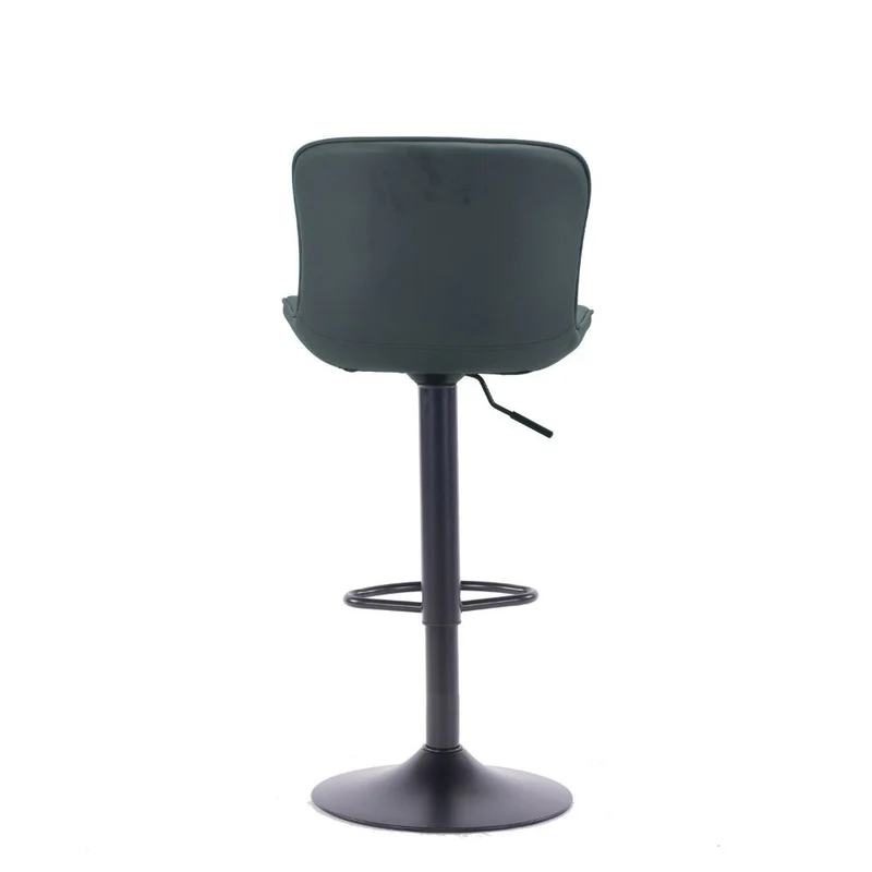 Sgabello regolabile con seduta in ecopelle grigio e base in metallo nero - Snas