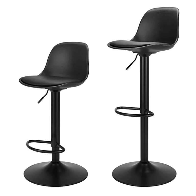 Sgabello regolabile con seduta imbottita colore nero - Rand