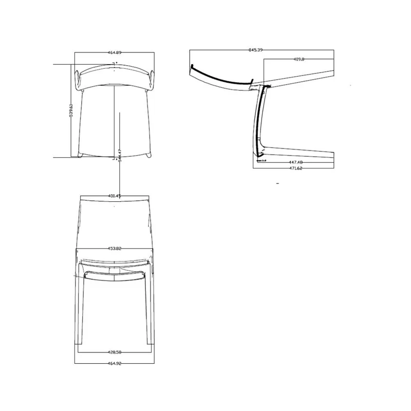 Set 4 sedie Curtis polipropilene menta design ergonomico