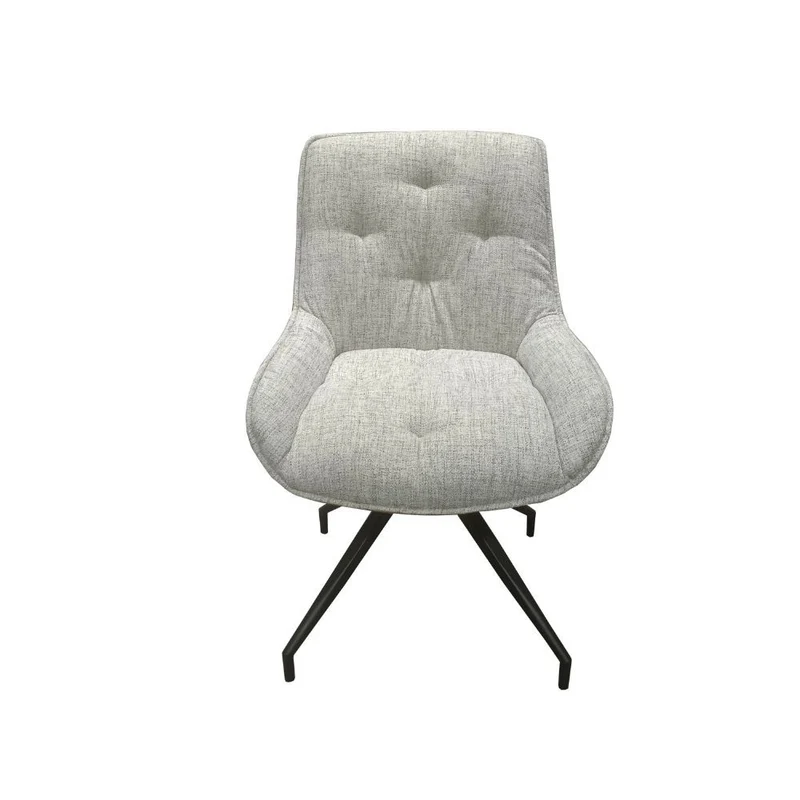 Set 2 Sedia da pranzo colore grigio chiaro con schienale in ecopelle arancione e gambe nere - Agora