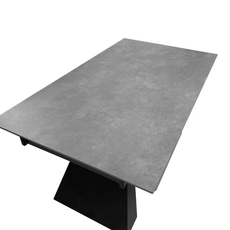 Tavolo allungabile 160x90 cm con piano in ceramica colore ossido e struttura in metallo nero - Ariel
