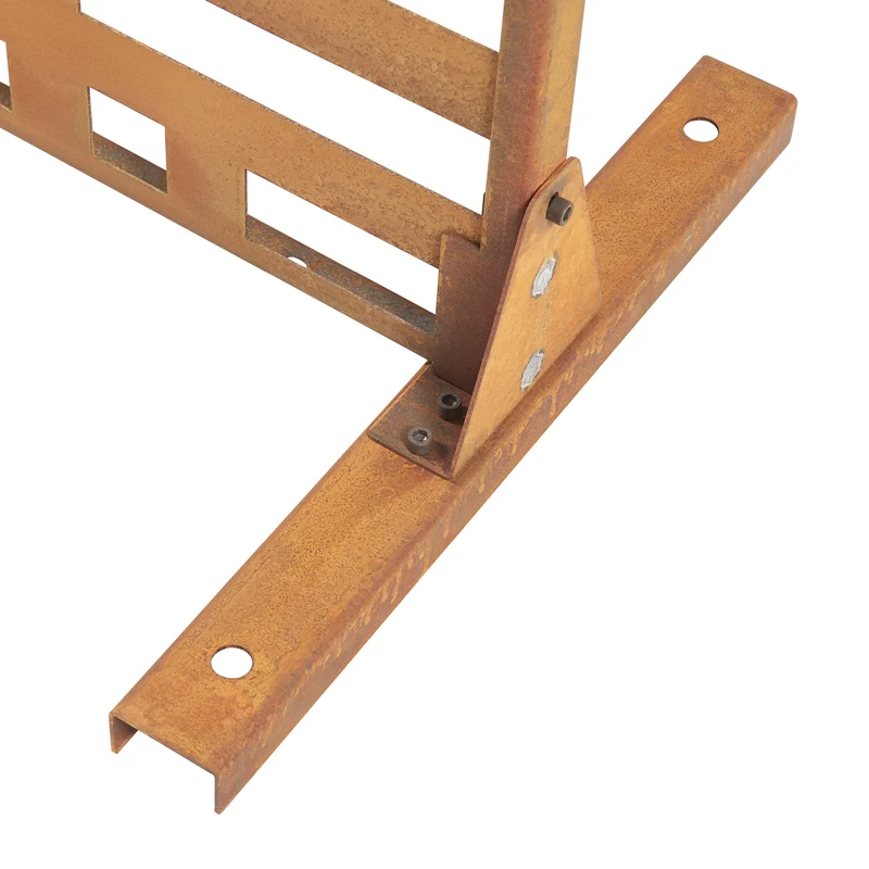 Cloison de séparation pour extérieur et intérieur 180 x 120 x 40 cm acier galvanisé rouille 03_0009273