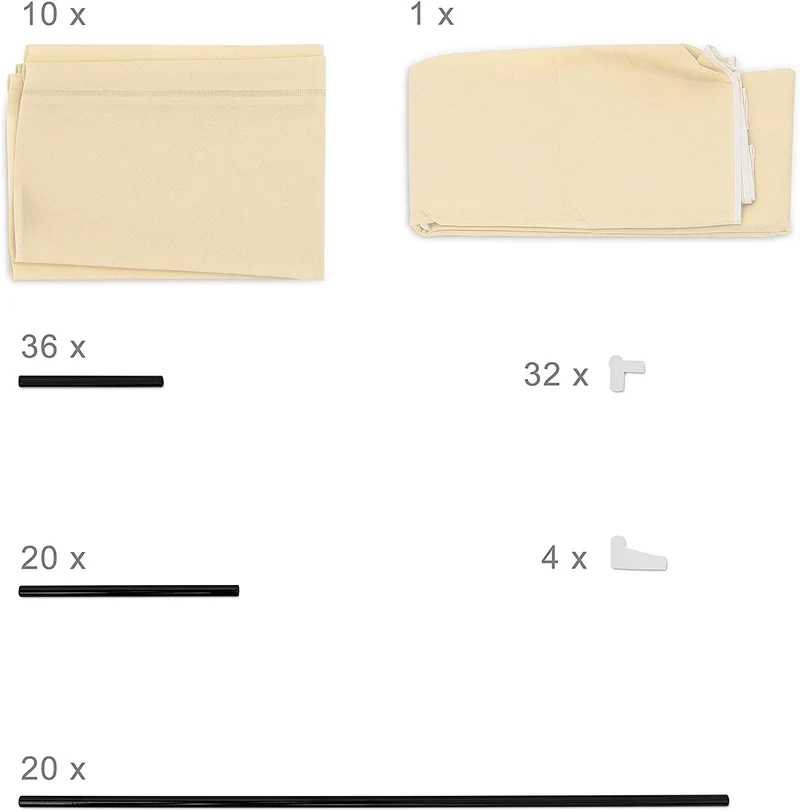 Meuble étagère armoire à chaussures tissu fermeture éclair 161 cm beige 13_0001642_2