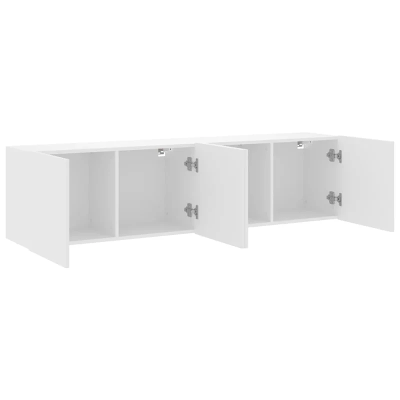 Meubles TV muraux multimédia étagère télévision buffet téléviseur salle à manger salon chambre 2 pièces 80 x 30 x 41 cm blanc 02_0028933