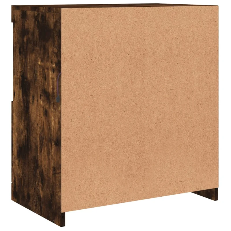 Buffet bahut commode armoire meuble de rangement organisateur cuisine salle de séjour salon avec lumières LED 60,5 x 37 x 67 cm marron 02_0029890