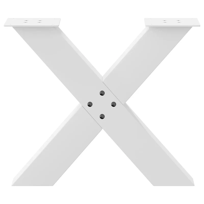 Lot de 2 pieds de table basse en forme de X 60 x 42 cm design moderne finition épurée en acier blanc 02_0057233
