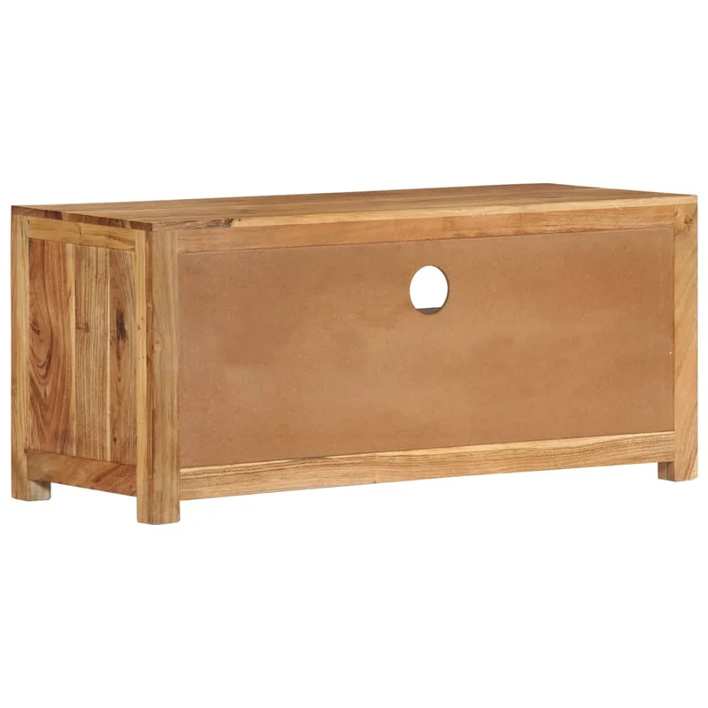 Meuble TV multimédia étagère télévision buffet téléviseur salle à manger salon chambre 88 x 35 x 40 cm bois d'acacia massif brun 02_0026324