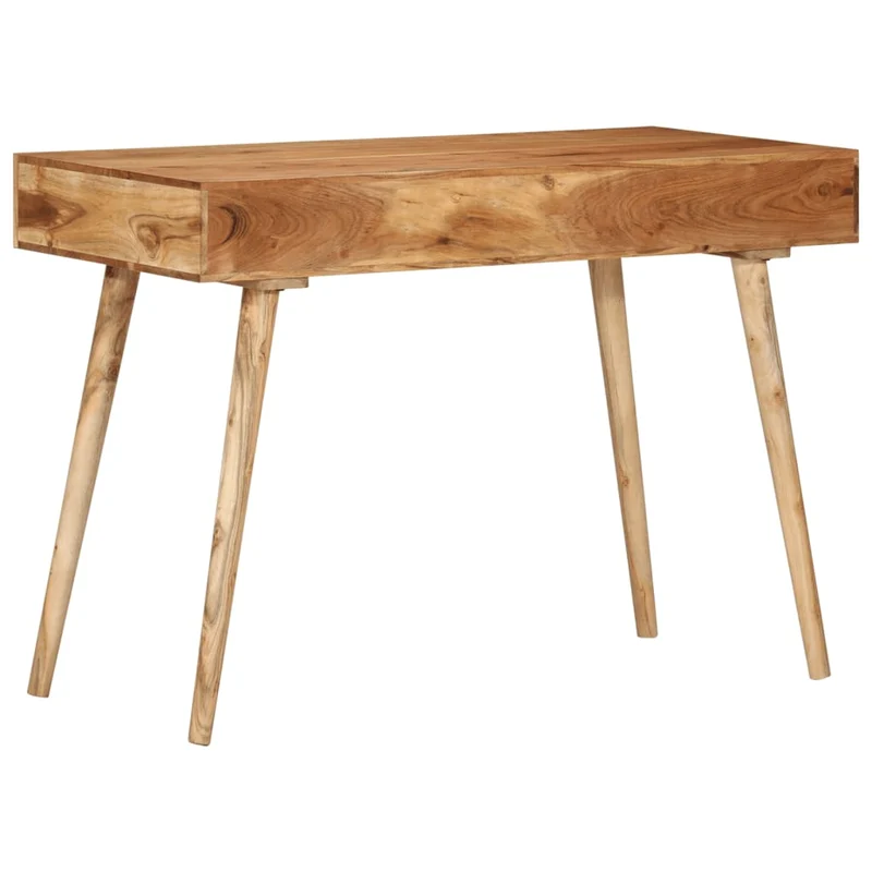 Bureau table poste de travail meuble d'ordinateur informatique étude 115 x 50 x 76 cm bois d'acacia massif brun 02_0023373