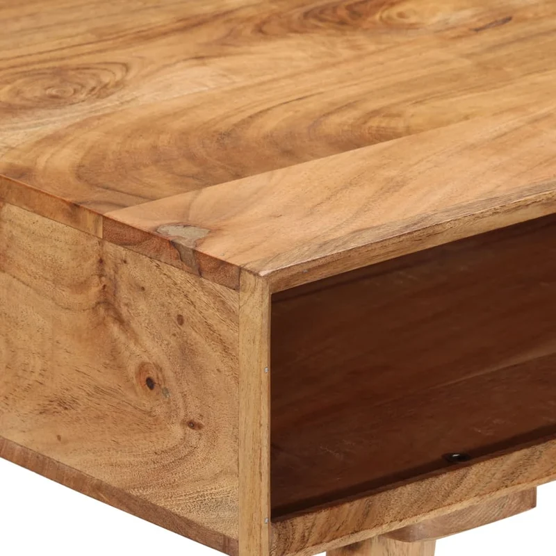 Bureau table poste de travail meuble d'ordinateur informatique étude 115 x 50 x 76 cm bois d'acacia massif brun 02_0023373