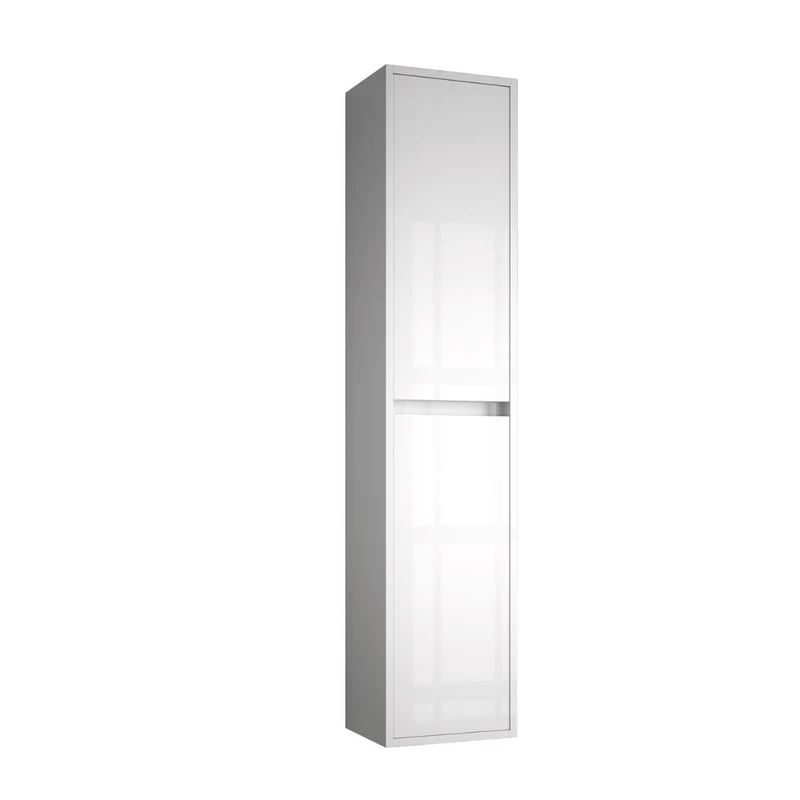 Colonna bagno sospesa colore bianco laccato con 2 ante 140H cm - Jorge