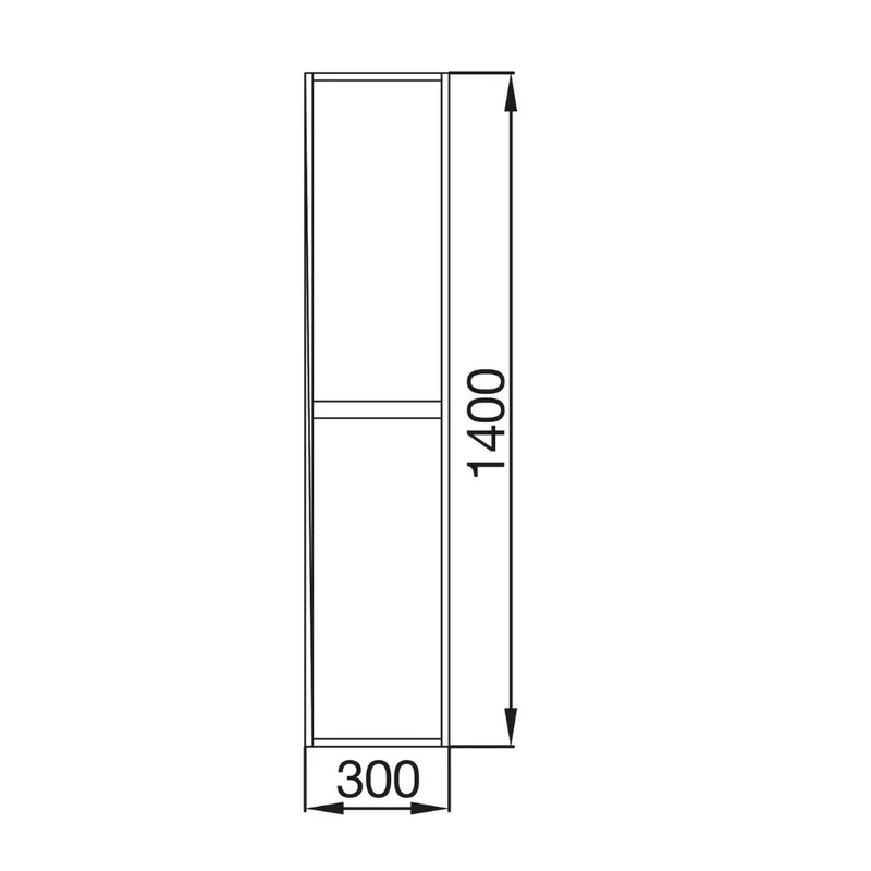 Colonna bagno sospesa colore bianco laccato con 2 ante 140H cm - Jorge