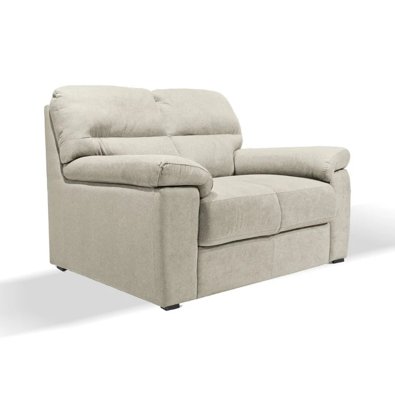 Divano 2 posti con piedini quadrati rivestito in tessuto colore beige - Alenda