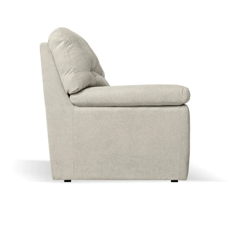 Divano 2 posti con piedini quadrati rivestito in tessuto colore beige - Alenda