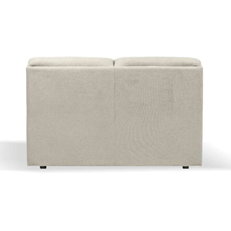 Divano 2 posti con piedini quadrati rivestito in tessuto colore beige - Alenda