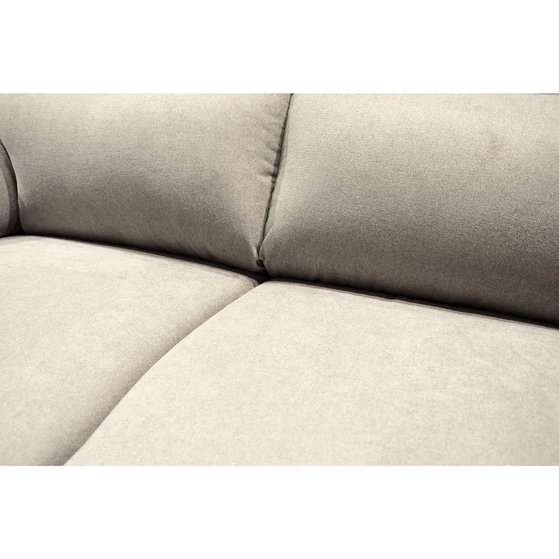 Divano 2 posti con piedini quadrati rivestito in tessuto colore beige - Alenda