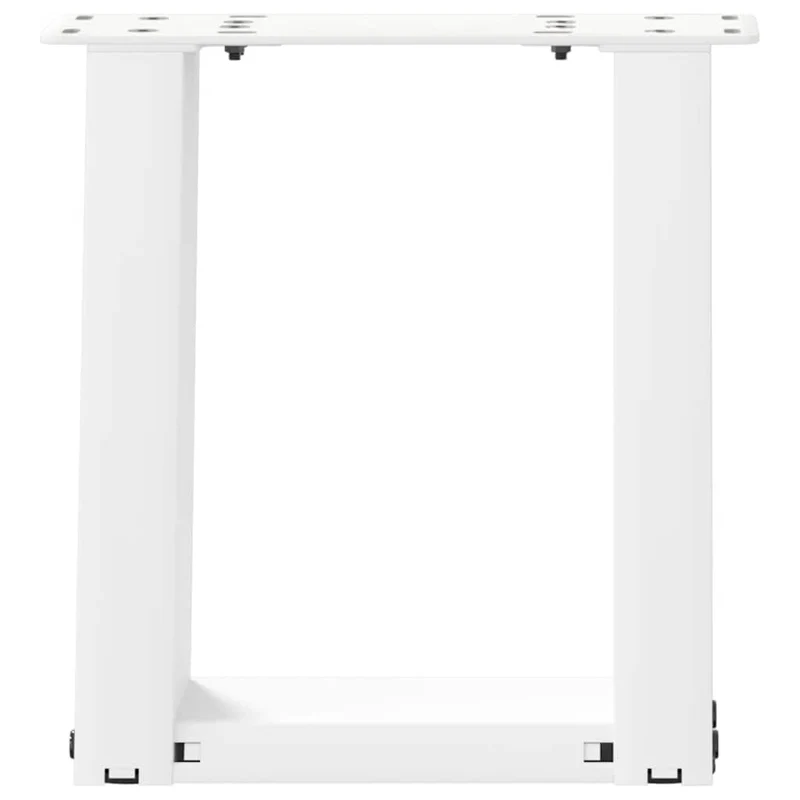 Lot de 2 pieds de table basse en U inclinés 30 x 30 cm stable moderne en acier blanc 02_0057022