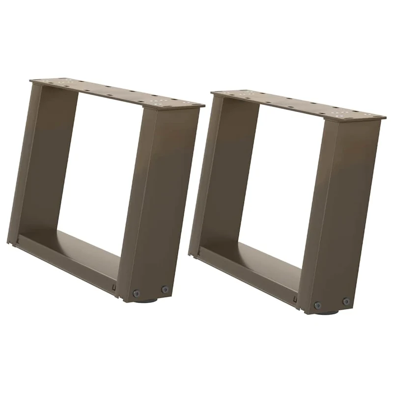 Pieds de table basse en U réglables 40 x 30 cm robustes style moderne en acier naturel 02_0057028