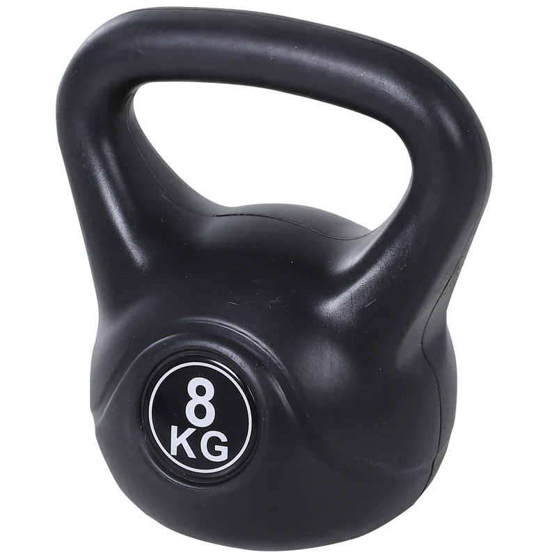 Haltère à boule musculation 22 x 17 x 24 cm prise confort silencieux fond plat rangement design épuré en plastique noir 21_0006766