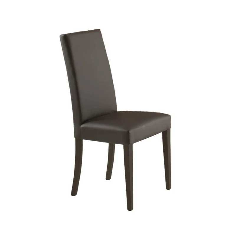 Set 2 sedie in ecopelle colore marrone standard - Nancy