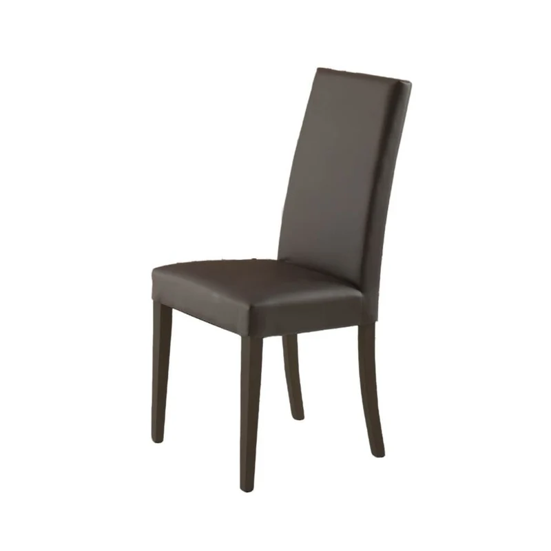 Set 2 sedie in ecopelle colore marrone standard - Nancy