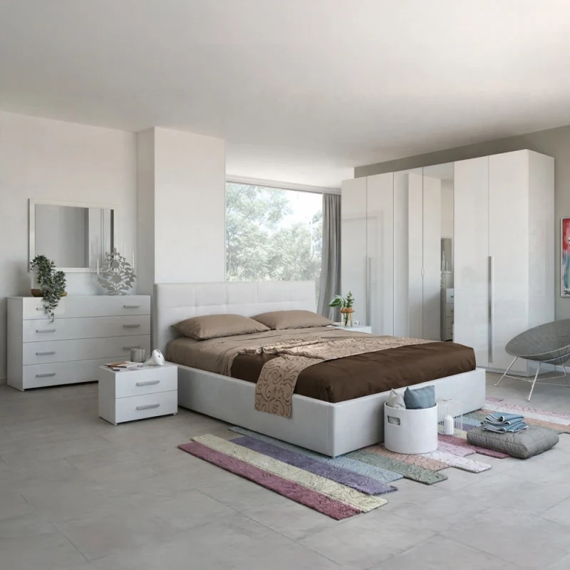 Camera da letto completa colore bianco laccato - Nerano