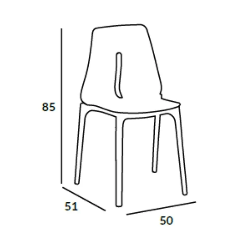Set 4 Sedie in polipropilene colore antracite per interno o esterno - Oblong