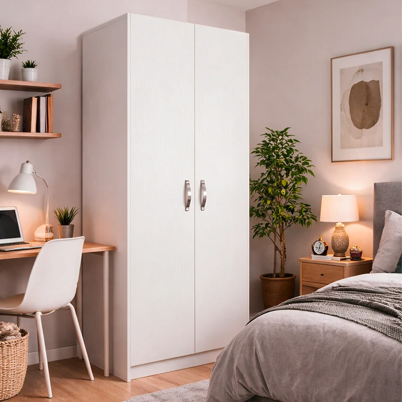 Armadio con due ante colore bianco frassinato 91x210H cm - ARM290